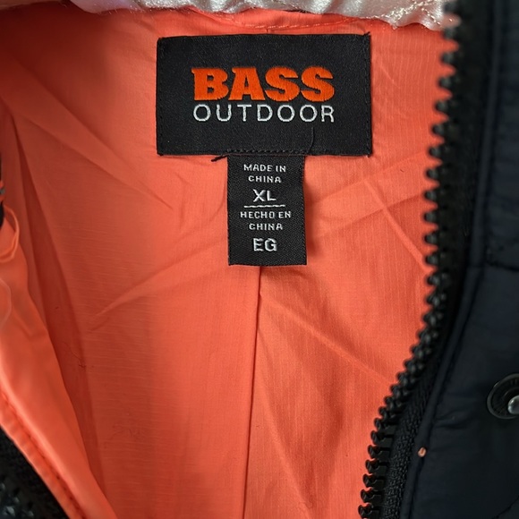 Bass Outdoor Woman’s Jacket Mixed Ripstop Quilted Sherpa Black/Orange - Picture 6 of 6